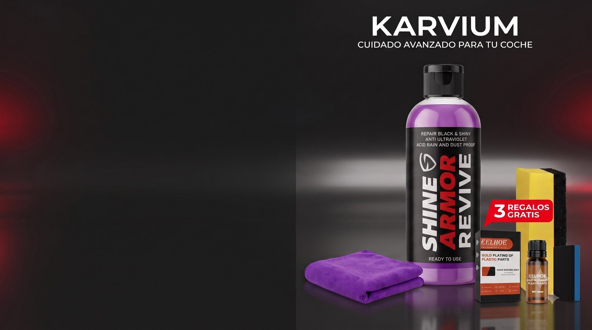 Pack RenuevaCar de KARVIUM con Shine Armor Revive y 3 regalos